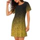 thumbnail image 2 of Easygdp Gold Glitter Gradient Camisón de manga corta para mujer, informal, estampado, 2 of 6