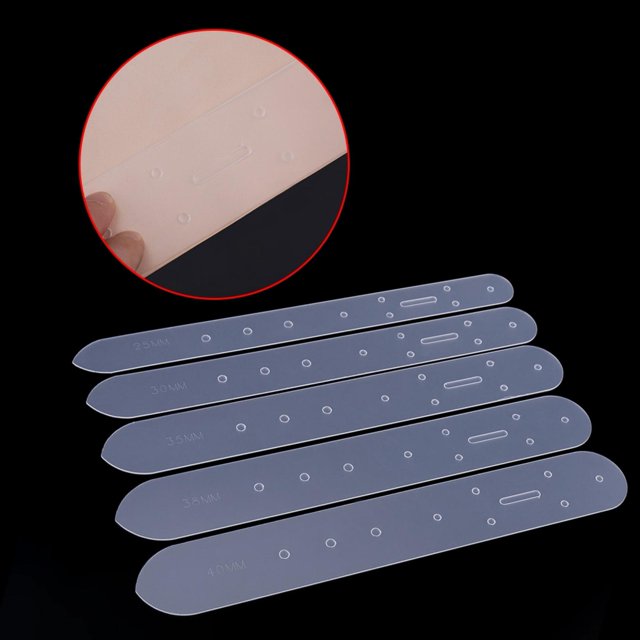 5PCS Belt Buckle Holes Templates Translucent PVC Leather Belt Punching Template for 25 30 35 38 40mm
