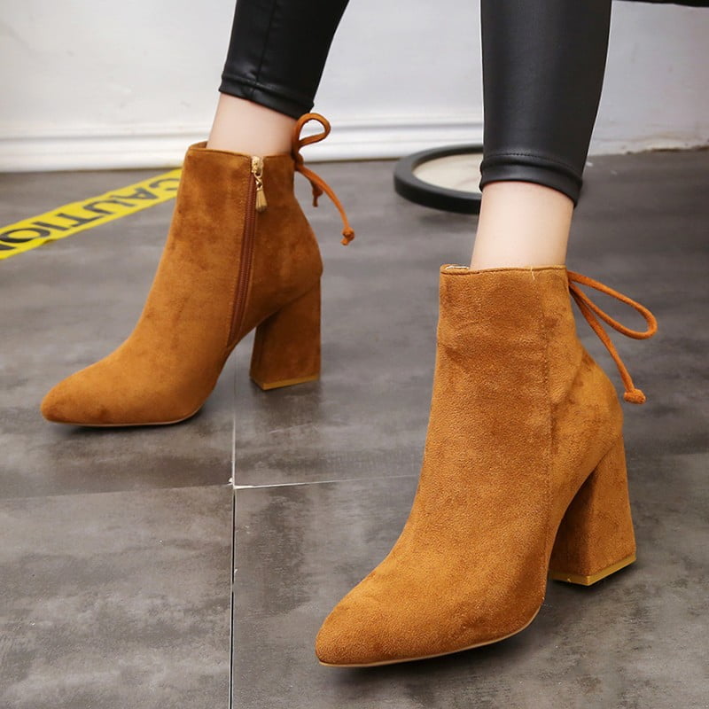 mid block heel boots