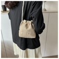 thumbnail image 5 of Xiao Hua Bolso de hombro tejido para mujer, bolso de mano y neceser, elegante bolso de playa de verano, 15 x 4 x 17 cm (caqui B), 5 of 5
