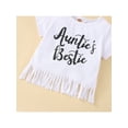 thumbnail image 6 of Bagilaanoe 3pcs Newborn Baby Girl Outfits 6M 12M 18M 24M Infant Short Sleeve Tassel Hem Letter T-Shirt Tops Shorts Headband Summer Casual Set, 6 of 9