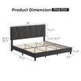 thumbnail image 2 of Bed Frame with Headboard Adjustable, Modern Linen Upholstered Twin Platform Bed Frame with Wooden Slat Support, No Box Spring Needed, 2 of 9