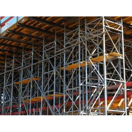 Canvas Print Site Construction Work Support Scaffold Strive Stretched Canvas 10 x