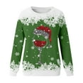 thumbnail image 4 of WEAIXIMIUNG Chandails en Molleton Grande Taille pour Femmes Mode Hiver Décontracté Rouge Verre Flocon de Neige Imprimé de Noël Col Rond Manches Longues Sweat à Capuche, 4 of 4