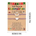 thumbnail image 3 of Mommy & Me Heart Bracelet Set with First Day of Kindergarten Card | 2PCS Matching Bracelets for Mom & Daughter, Back to School Gift for Kids, 3 of 5
