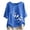 L0169 Blue, variant on Wooowa Women Summer Tops Short Sleeve Button Casual Tee Shirt Round Neck Floral Blouses Clothes