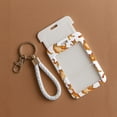 thumbnail image 3 of WIRESTER Slide-Open ID Badge Holder Keychain, Hard Plastic Card Case with Clear Window for ID, Credit Card, Bus Pass & Photo – Orange Tabby Cat Funny Playful Postures, 3 of 6