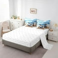 thumbnail image 3 of Erosebridal Hawaii Beach Bedding King Size, Sea Wave Seashell Starfish Comforter Sets with Sheets, Reversible 7-Piece, 3 of 4