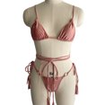 thumbnail image 2 of Traje de baño dividido para mujer Moda Chinlon Solid Beach Party Bikini (M Púrpura), 2 of 8