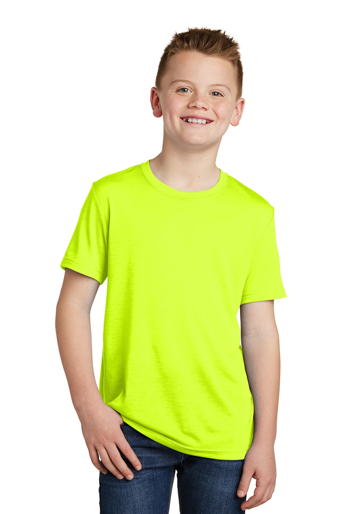 Sport Tek Boy's PosiCharge Competitor Cotton Touch Tee, Neon Yellow ...