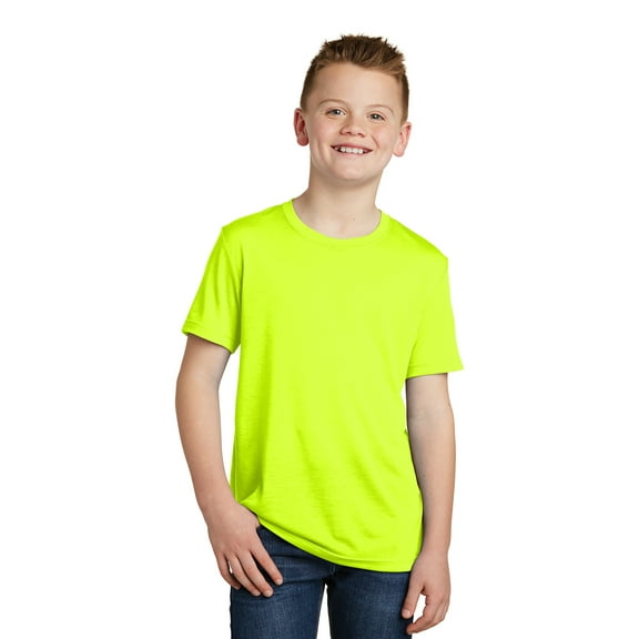 Sport Tek Boy's PosiCharge Competitor Cotton Touch Tee, Neon Yellow, Small