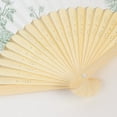 thumbnail image 4 of Efavormart 5-Pack Paper Folding Fans in Blue French Toile Pattern, Handheld Party Favors Fan in White & Sage Green Toile, 4 of 5
