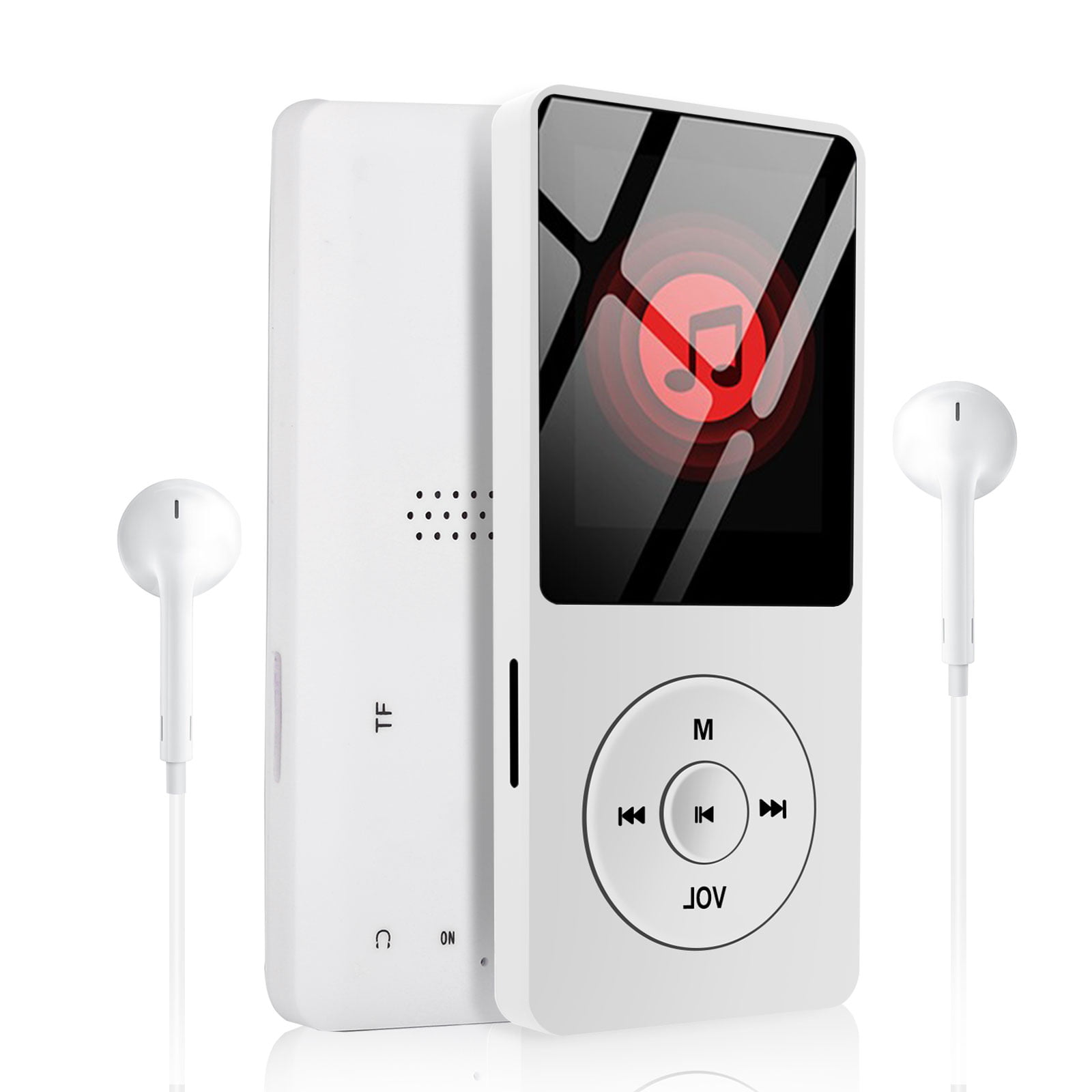 Silver Portable Music Player MP3 Portable Digital Music Media Player Sports Mini‑MP3 Back‑Clip Player with Earphone and USB Cable 