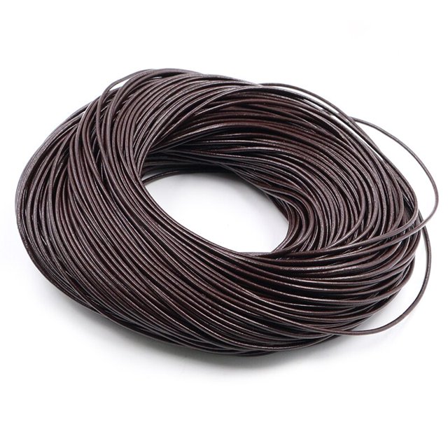1,0/1,5/2/2, 5/3/4/5mm 4 colores cuero de vaca genuino redondo Tanga cordón DIY pulsera hallazgos cuerda para la fabricación de joyas Tan Jianjun unisex
