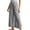 Gray, variant on Women's Cotton Wide Leg Pants Casual Button Side Slit Pockets Loose Fit Summer Beach Long Pants
