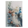 thumbnail image 4 of Peacocks Flowers Floral Leaves Green Black Out Curtains 84 Inch Length Curtains for Sliding Glass Doors Bedroom Living Room 2 Pack, 4 of 6