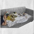 thumbnail image 5 of Airedale Soft Flannel Fleece Throw Blanket, Watercolor Portrait of Royal Terrier with Crown, Cozy Plush for Indoor and Outdoor Use, 70" x 90", White Multicolor, by Ambesonne, 5 of 5