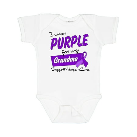 

Inktastic I Wear Purple for My Grandma-Support Hope Cure Gift Baby Boy or Baby Girl Bodysuit