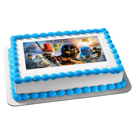 Kai Ninjago Personalised Edible Icing Cake Topper Red Ninja