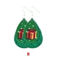 thumbnail image 1 of ZZwxWA 50% Off Clear New Double Drop-shaped Christmas Leather Earrings, 1 of 2