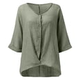 thumbnail image 5 of CAIXIA Women's Casual V Neck Summer Tee Stylish Solid Color Top For Easy Outfit Pairing With Jeans And Pants Plus Size Tops for Women,Green, 5 of 5