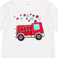 thumbnail image 4 of Inktastic Valentine Fire Truck with Hearts Boys or Girls Long Sleeve Toddler T-Shirt, 4 of 5