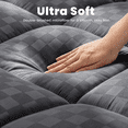 thumbnail image 2 of WISHEAD King Mattress Topper, Plush Pillow Top Mattress Pad, 700 GSM Down Alternative Fill, Cooling 400TC Breathable Cover, Deep Pocket Up to 21", Dark Gray, 2 of 7