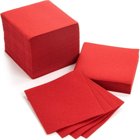 AH AMERICAN HOMESTEAD Cocktail Napkins-Disposable Beverage/Bar Napkins-White Linen-Like Square Napkins-Eco-Friendly & Compostable-Everyday Use, Party or Wedding 4.75inch x 4.75inch (100 Count, White)