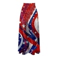 thumbnail image 3 of Womens Maxi Skirts Ladies' Flag Graphic Printed Casual Half Long Fall Spring Summer Multicolour Skirt L, 3 of 4