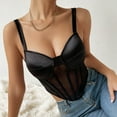 thumbnail image 5 of Gibobby Lencería de mujer Corsé Encaje Floral Bralette Bralet Bra Tank Crop Ropa interior(Negro,M), 5 of 5