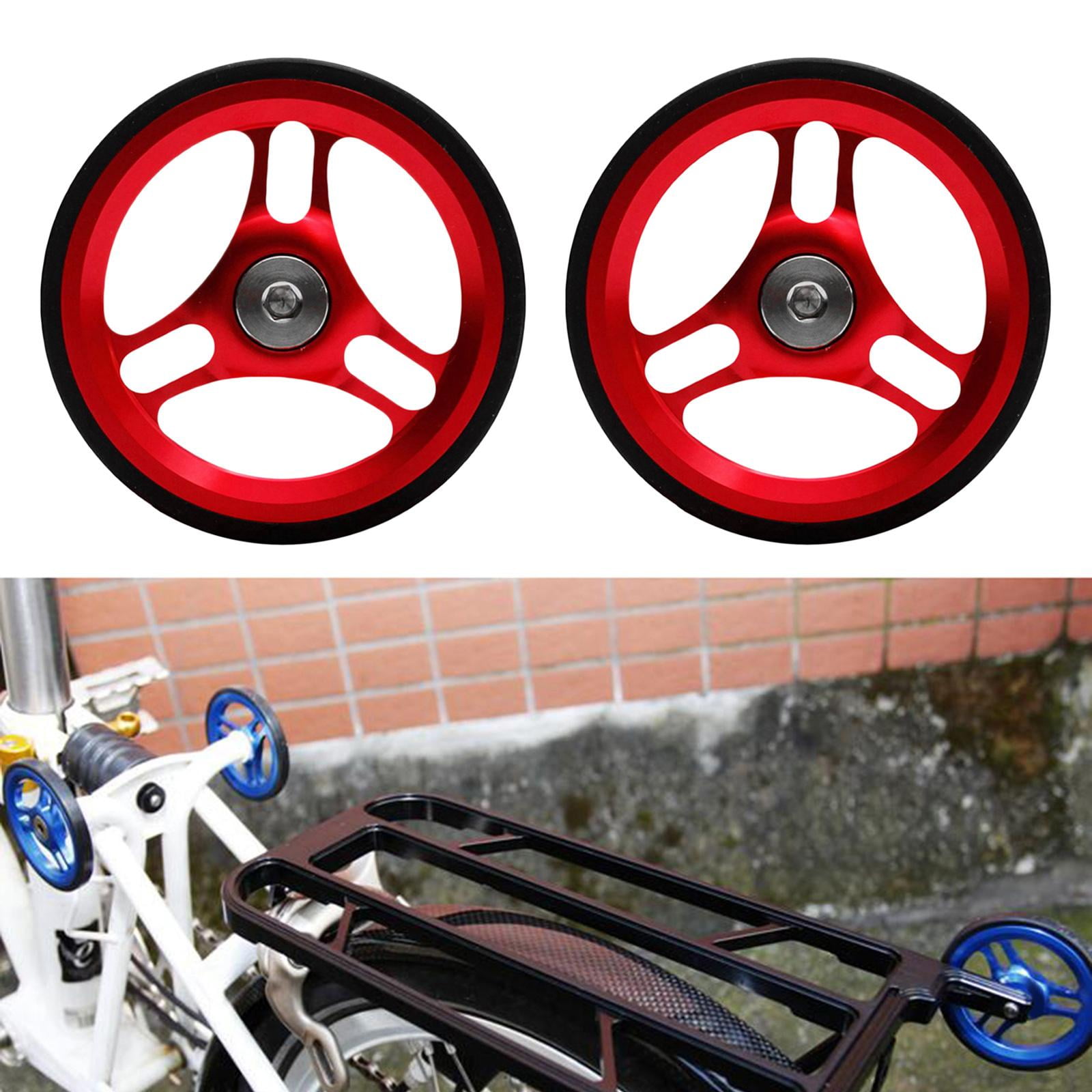 Colcolo Folding Bike Easy Wheel Foldable Bicycle Transport Carry EZ Wheels Pushing Refit Transportation Wheel for Brompton with Titanium Alloy Screws