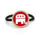 thumbnail image 1 of Elefante rojo emblema del Partido Republicano de Estados Unidos Cinta para el pelo de metal plateado y tocado de goma, 1 of 3