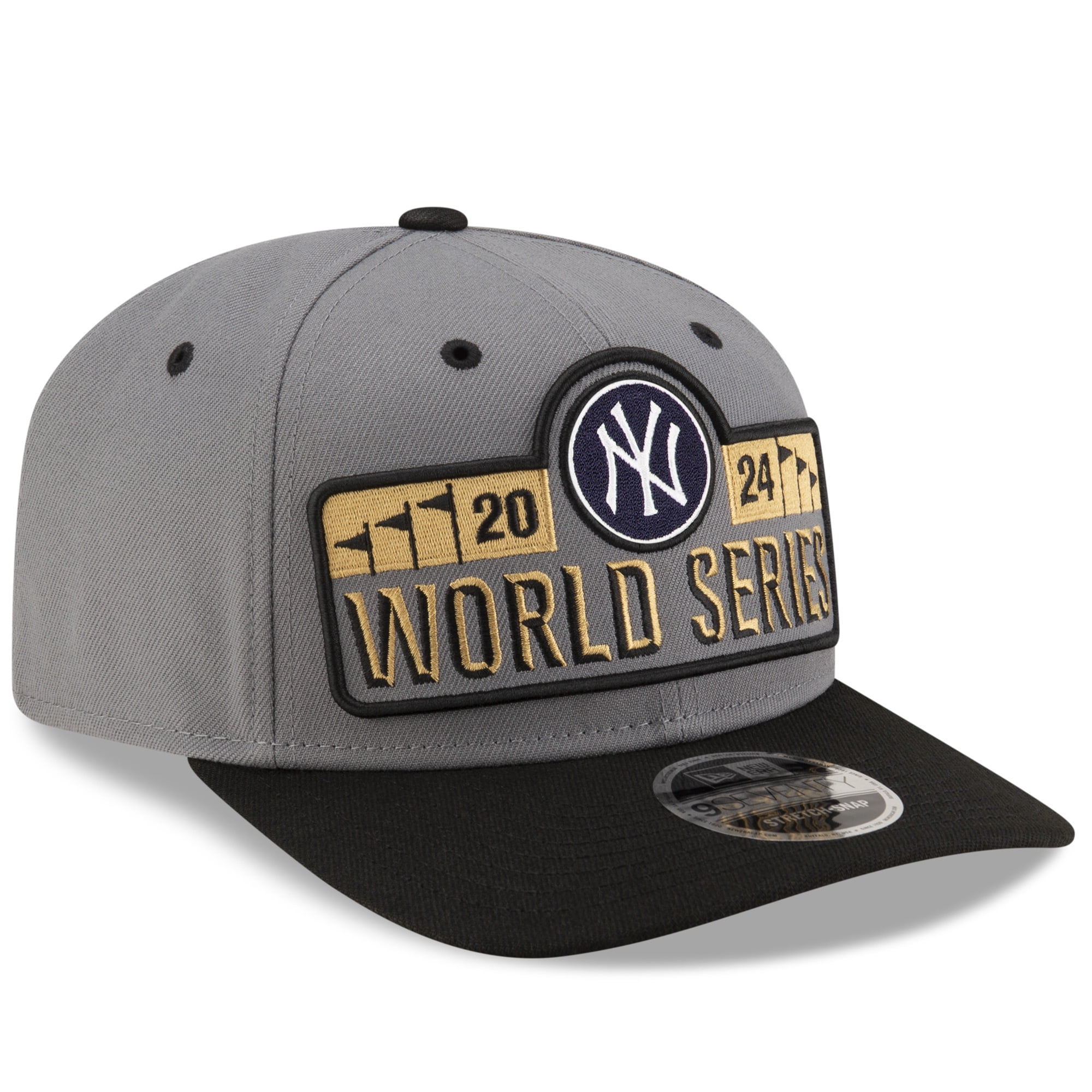 Men's New Era Gray New York Yankees 2024 American League Champions Locker Room 9SEVENTY Stretch-Snap Hat