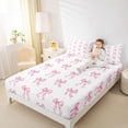 thumbnail image 4 of Feelyou Kawaii Pink Bow-tie Full Size Sheets, Teens Kids Girls Women Bed Sheets, 4pcs, 4 of 7
