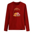thumbnail image 3 of Women's Tops Long Sleeve Crewneck Graphic Print Casual Sweatshirts Fashion Work Office Pullover Shirts (XXXL, Red), 3 of 3
