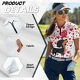 thumbnail image 5 of COEQINE 1/4 Zip Golf Shirts for Women V Neck Short Sleeve Soft Golf Tops LOVE Dachshund and Heart Shaped Balloon Print Workout Lightweight Polo Shirts for Valentine's Day, XS, 5 of 7