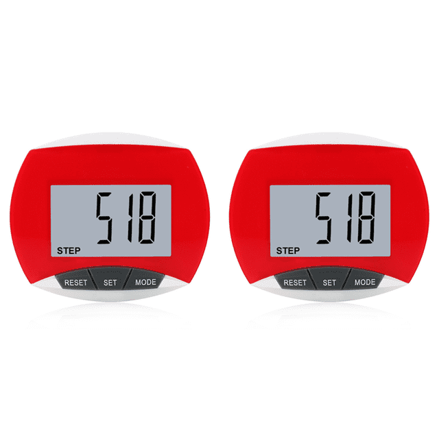 Podómetro Digital para Con Clip Incorporado Contador Pasos 3D Adultos Corriendo () Rojo