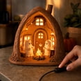 thumbnail image 4 of Halloween Cute Ghost Campfire Scene Resin Figurine Lamp, Halloween Ghost Cabin LED Night Light, Cute Cottage Tabletop Decor Light, 4 of 7