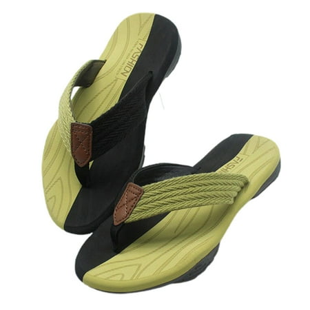

Men s Flip Flops Summer Surf Beach Slippers Lightweight Comfortable Non-Slip Shoes for Outdoor Travel 40 Black Green