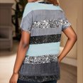 thumbnail image 4 of Fiudx Ofertas Del Día Blusa de Manga Corta Informal con Cuello En V y Estampado Suelto para Mujer, 4 of 6