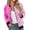 Pink, variant on Loose Fit Zip Up Track Jacket for Women, Color Block Long Sleeve, Casual Everyday Sporty Outerwear, 1 Piece, XS-6XL, Plus Size Friendly