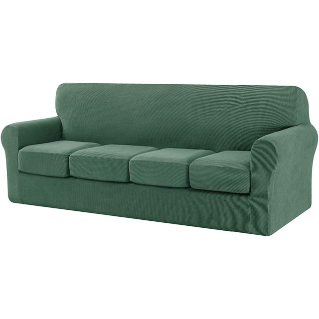 CHUN YI Sofa Cover with Separate Cushion Slipcover Stretch Checks