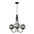 thumbnail image 2 of 3-Light 25'' Wide Modern Glam Smoked Glass Globe Bubble Chandelier Contemporary Sputnik Black Hand Blown Glass Pendant Light For Living Room Dining Room, 2 of 9