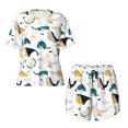 thumbnail image 2 of Yiaed Cute Whale Print Short Sleeve Pajama Sets for Women Casual Crew Neck 2 Piece Lounge Sets Women's Short-Sleeved Pajama-XX-Large, 2 of 5