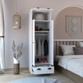 thumbnail image 5 of CoSoTower Armoire with Hinged Drawer, 2-Doors and 1-Drawer, White, 5 of 5
