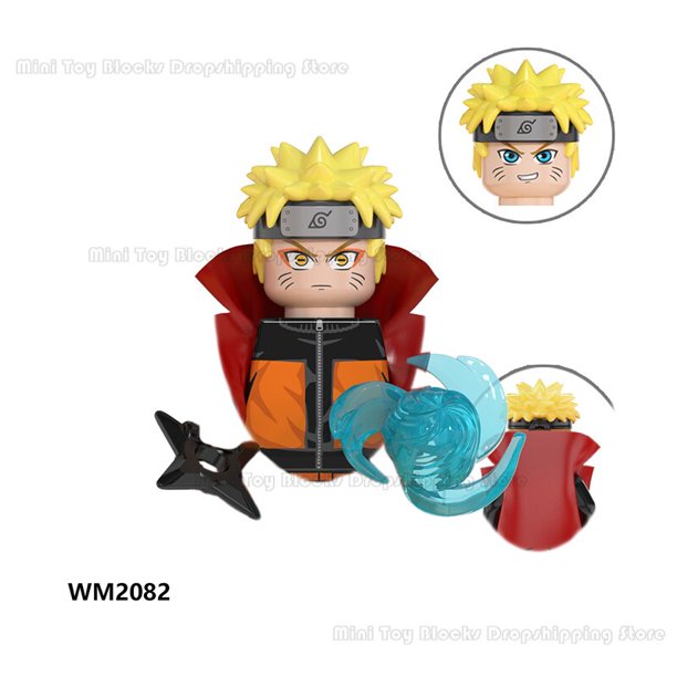 Bloques de construcción de Naruto WM6105 para niños, minifiguras de acción, Kakashi, Sasuke, Uchiha, Obito, Akatsuki, bloques de montaje, regalos hola suerte unisex
