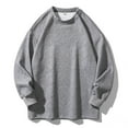 thumbnail image 2 of Yuyuzo Chandails en Molleton Grande Taille pour Hommes Col Rond Décontracté Automne Manches Longues Pull Doux Surdimensionné, 2 of 7