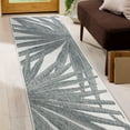 thumbnail image 6 of World Rug Gallery Tropical Leaves Nature Inspired Reversible Indoor/Outdoor Area Rug - Gray 2'x7', 6 of 8