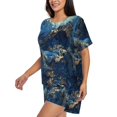 thumbnail image 2 of Kdxio Golden Blue Mountains Print Pajamas Sets for Women Short-Sleeved Pjs with Lounge Shorts Two Piece Sleepwear S-4XL, 2 of 5