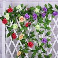 thumbnail image 4 of Gwong Decoración hogareña Flor de rosa de seda falsa artificial Ivi vid colgando guirnalda boda decoración del hogar Gwong 14558, 4 of 6